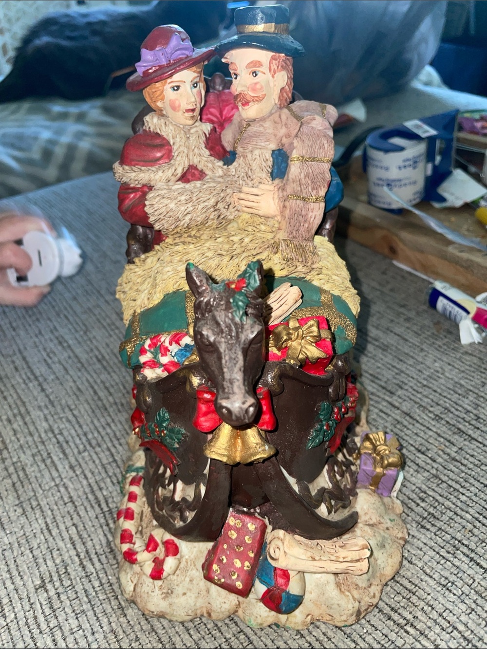 Vintage-Windsor Collection Holiday Dickens Collection -Couple in Sleigh w/ Horse